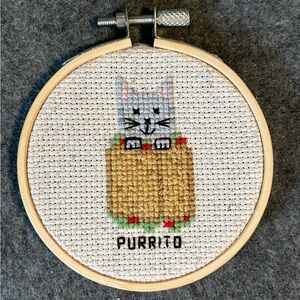 Purrito Cat Cross Stitch